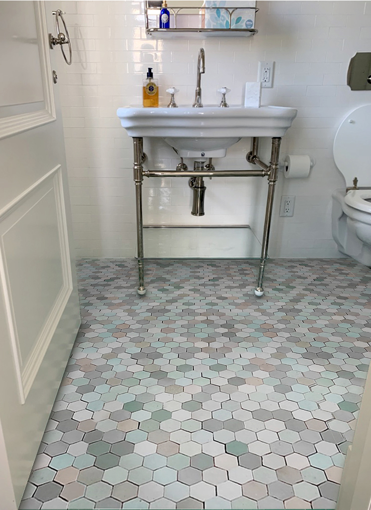 Mosaic House Moroccan tile Sata B 30 (max variation) celadon, celadon, green   solid  